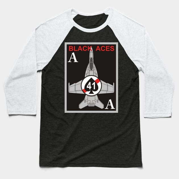 VFA-41 Black Aces - F/A-18 Baseball T-Shirt by MBK